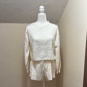 Rachel Parcell Ivory Cable Knit Sweater